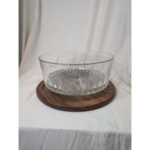 Arcoroc USA  Clear Glass‎ Diamond Starburst"Large Bowl Vintage Crystal Bowl